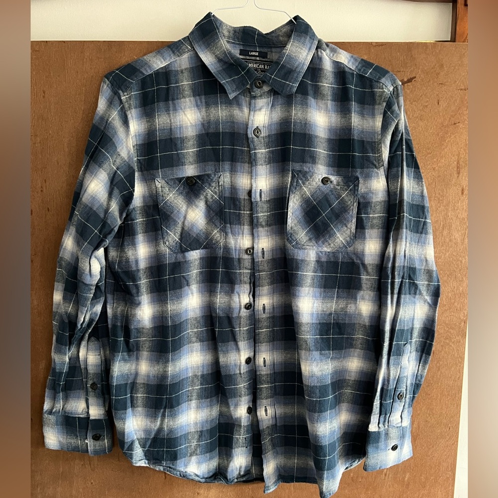 American Rag Blue and white flannel shirt